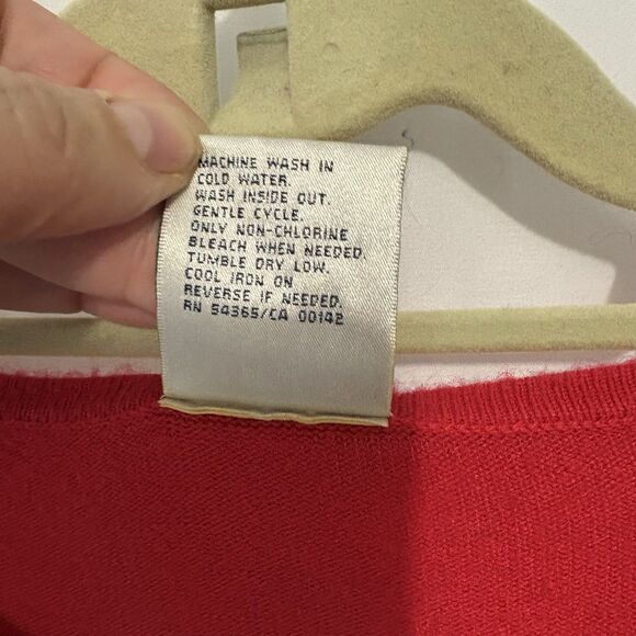 Vintage Allison Daley Red Crewneck Sweater 2X winter holiday dressy office party - Picture 8 of 9
